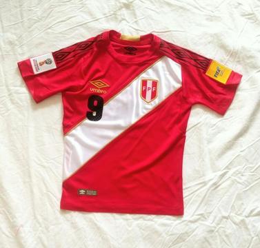 Camiseta Peru Niño Roja Alterna