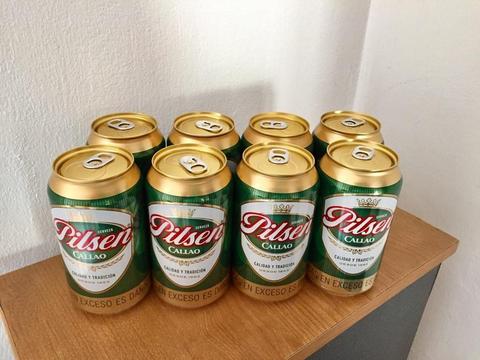 8 Latas Cerveza Pilsen de 355 Ml 20 Soles