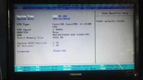 Toshiba L745 core i5 de segunda generación para reparar