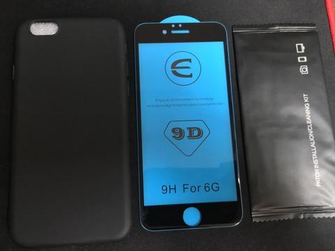 iPhone 6 6s Case de goma y vdirio templado