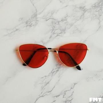 Lentes De Sol Vintage Retro Cat Eye Ojo De Gato Rojo Negro Uv400