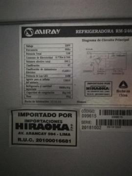 Refrigoradora Miray M-246