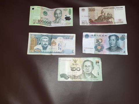 Billetes de Vietnan China Y Mongolia