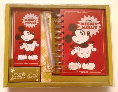 Set de Mickey Mouse para niños agenda libreta lapicero tinta azul ratón
