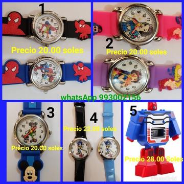 Reloj para Niños Hombre Araña, Sonic