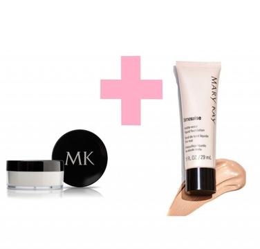 SET DE POLVO SUELTO BASE ACABADO MATE DESMAQUILLANTE GRATIS. MARY KAY