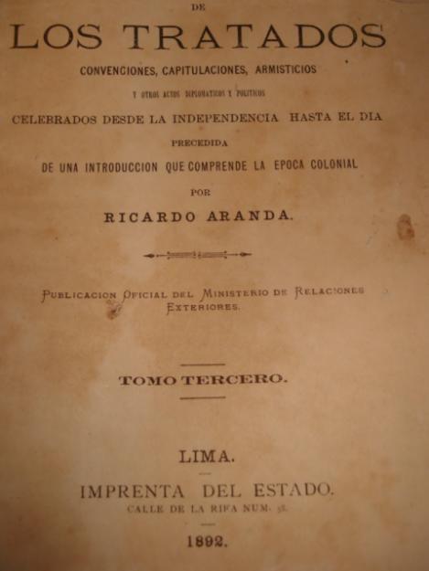 Tratados Del Peru 1892