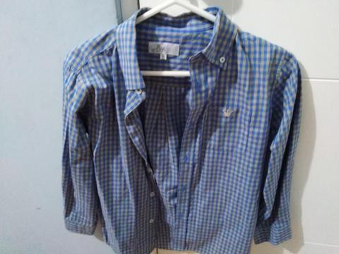 Camisa a cuadros azulinos con plomo talla 8