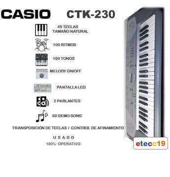 Teclado Casio CTK-230 - 49 teclas - pantalla LCD - sistema lecciones