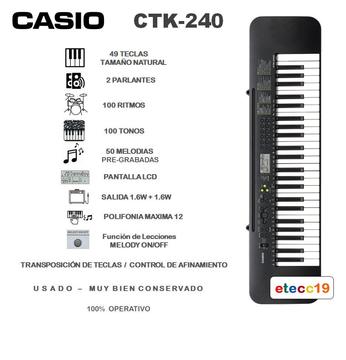 Teclado Casio CTK-240 - 49 teclas - excelente estado