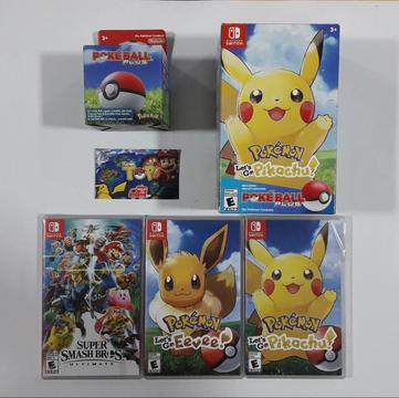 NINTENDO SWITCH, POKEBOLA, SUPER SMASH, POKEMON LETS GO EEVEE / PIKACHU, TIENDATOPMK