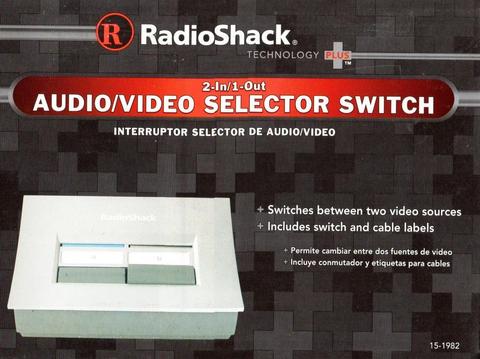 Selector Switch audio video RCA Radio Shack NUEVO