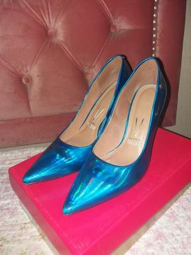 Zapatos Vizzano Azul Tornasol Charol T39