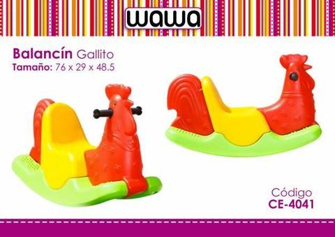 Balancín Gallito con tres colores para guarderías, NIDOS, GUARDERIAS O COLEGIOS