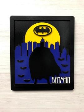 Cuadro Batman Alto Relieve Corte Laser Cuadrito Cuarto