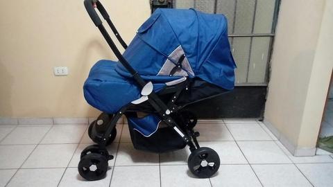 Coche Cuna Ebaby Azul Acero