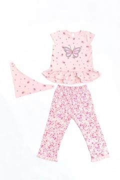 conjunto rosado en algodón pima orgánico para bebe niña ropa