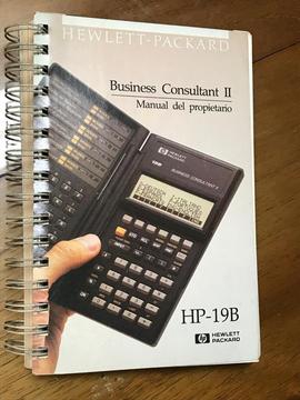 Manual HP HEWLETT PACKARD Business Consultant I I , Hp19b, Completo