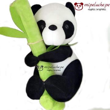 Peluche Panda Con Bambú De Felpa, Regalo Original Juguete