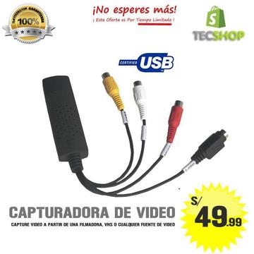 CAPTURADORA DE VIDEO USB, CAPTURE VIDEO DE UNA FILMADORA, VHS REALICE STREAMING