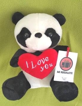 Peluche Oso Panda 35 Cm Con Corazon Amor Cumpleaños Peluches