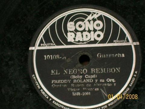 Freddy Roland El Negro Bembon Disco Carbon 78rpm