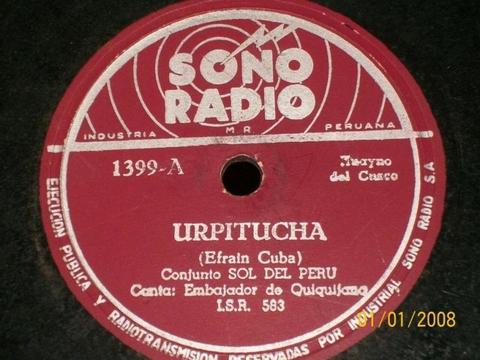 Conjunto Sol Del Peru Urpi Disco Carbon 78rpm Megarickhunter