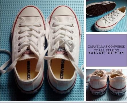 ZAPATILLAS CONVERSE BLANCO UNISEX TALLAS: 30 Y 31 NUEVAS Y ORIGINALES