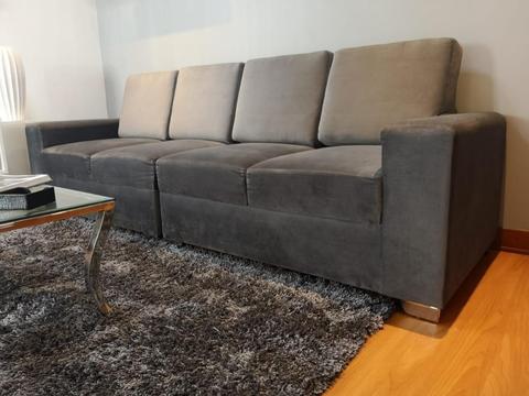 Sofa Gris /aterciopelado Diseño Único