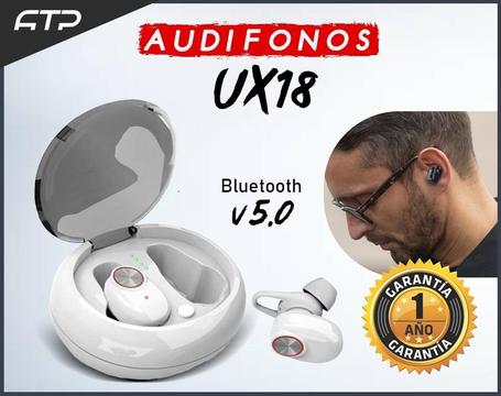 Audifono Bluetooth 5.0 Inalámbrico x18 Compatible Android y Iphone Blanco / 1 Año de Garantía / Envíos a Domicilios