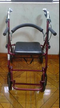 Silla de rueda y Andador Ortopédico Plegable C/ Asiento, 4 Ruedas