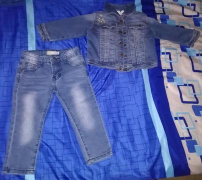 Conjunto de Jean Acolchado para Niña