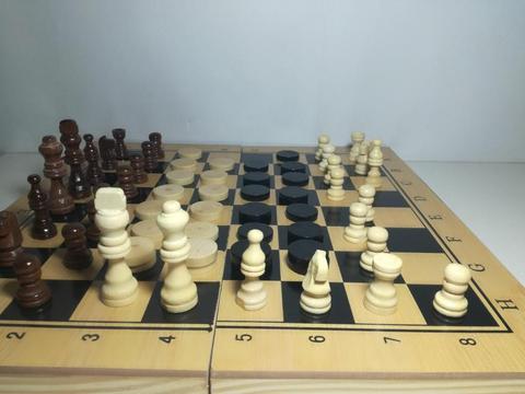 ajedrez 3 en 1 base y fichas de madera 40 x 40