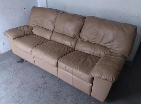 REMATO Sofa reclinable 03cpos. en cuero / pu taupe movil : 981157699