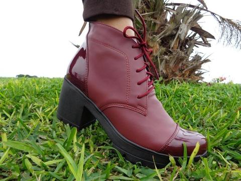 Botines Color Tinto para Mujer Taco 7