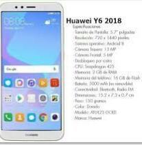 Vendo Huawei Y6 2018 estado 1010