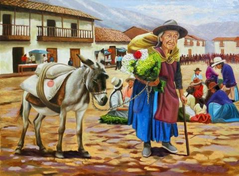 Carmen, La Florista Pintura Al Óleo Realismo jsedamanos