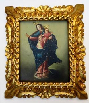 Virgen María Y El Niño pintura Cusqueña Óleo Jsedamanos
