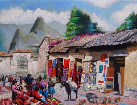 Mercado De Cusco en Pintura Al Óleo jsedamanos
