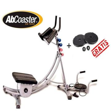 Ab coaster cs1500 con disco delantero twister, pesas, ligas y mancuernas