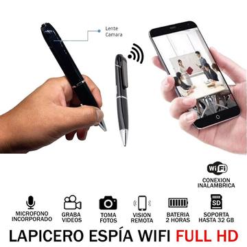 Camara Oculta Lapicero Espia Wifi Full HD 2H 32GB