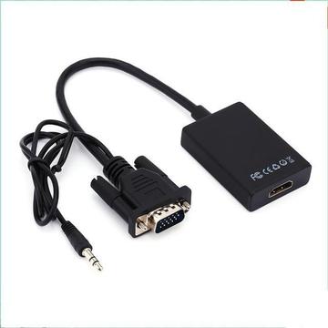 Convertidor De VGA a HDMI Con Audio 3.5mm 1080p Y Usb Power