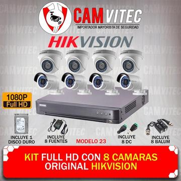 Kit Full HD 1080p con 8 Cámara Original Hikvision