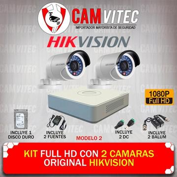 Kit Full HD 1080p con 2 Cámara Original Hikvision
