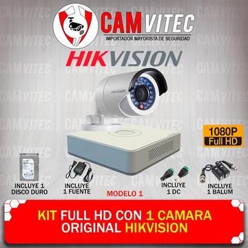 Kit Full HD 1080p con 1 Cámara Original Hikvision