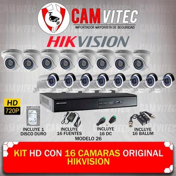 Kit HD con 16 Cámaras Original Hikvision