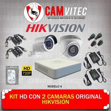 Kit HD 720p con 2 Cámaras Original Hikvision