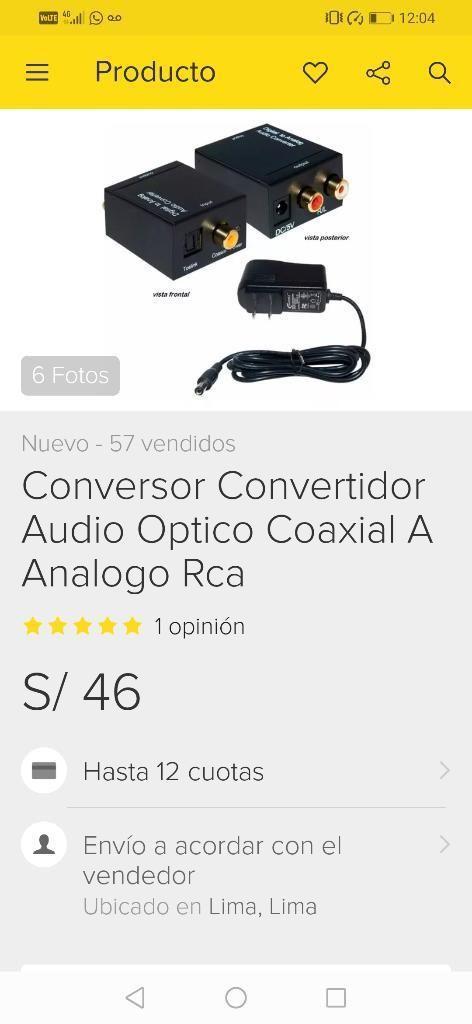 Conversór Convertidor Audio Óptico Coaxi