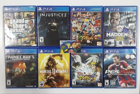 PS4 GTA V , INJUSTICE 2 , MORTAL KOMBAT 11, NARUTO , MINENCRAFT, TIENDATOPMK