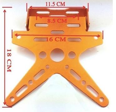 PORTA PLACA UNIVERSAL ABATIBLE DE ALUMINIO PARA MOTO LINEAL